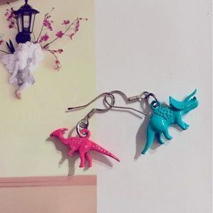 Handmade dinosaur earrings